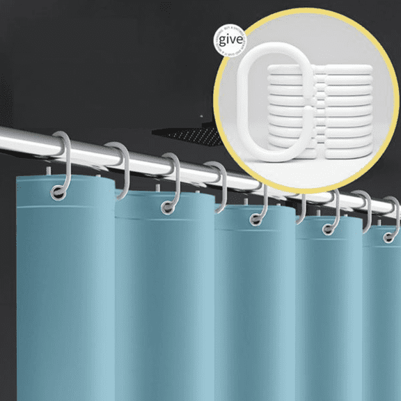 Bxaolu Bathroom Shower Curtain Waterproof Plastic Shower Curtain Premium Polyester Shower Liner with Rust Proof Grommets and 12 Hooks, Bathroom Accessories 71" x 71", Light Blue