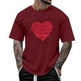 thumbnail image 2 of Yaoyar Valentine's Men's Love Heart Print Graphic Tees Valentine Shirt Tops Short Sleeve Shirt Crew Neck Vintage T Shirt Casual Summer Tops Trendy Street Pullovers, 2 of 5