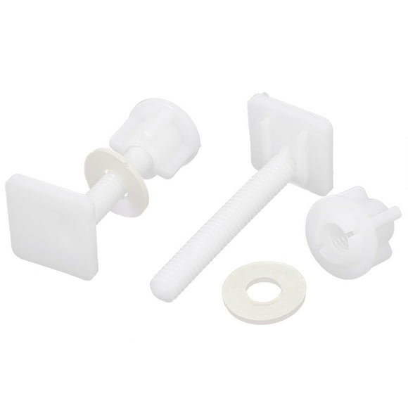 Tornillos de bisagra de asiento de inodoro con forma cuadrada de rosca de 8 mm, tuercas, blanco, 2 uds.