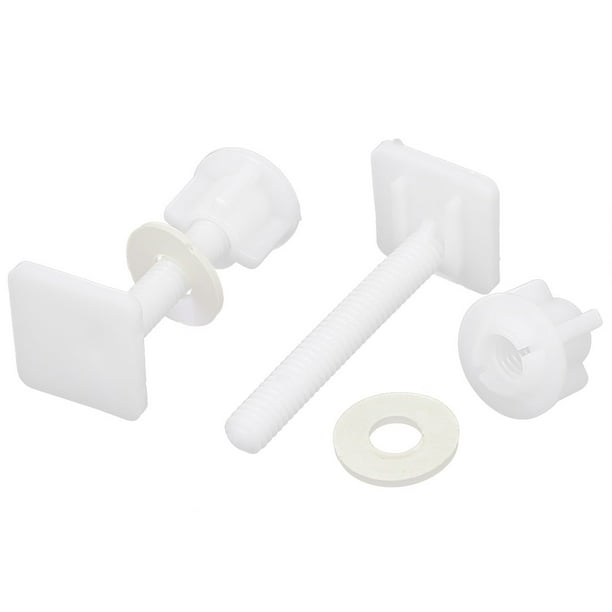 Tornillos de bisagra de asiento de inodoro con forma cuadrada de rosca de 8 mm, tuercas, blanco, 2 uds.