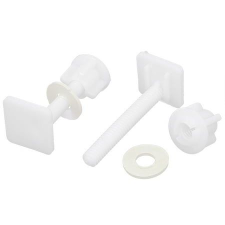 Unique Bargains 8mm Thread Square Shaped Toilet  Hinge Bolts Nuts White