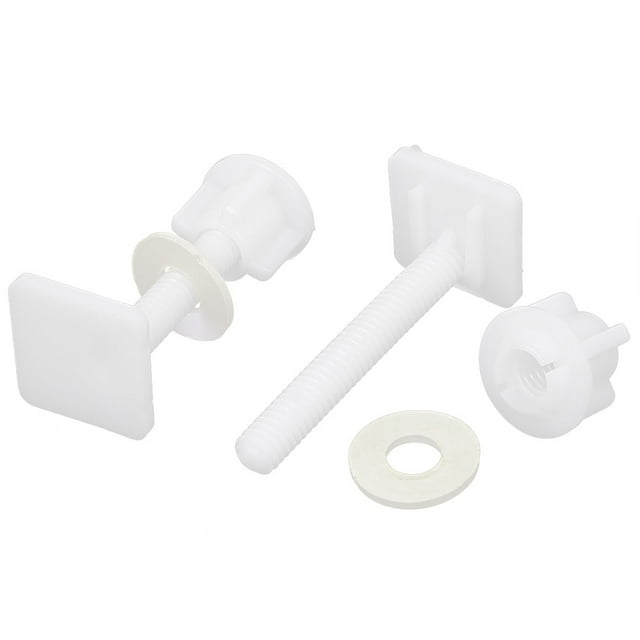 Tornillos de bisagra de asiento de inodoro con forma cuadrada de rosca de 8 mm, tuercas, blanco, 2 uds.