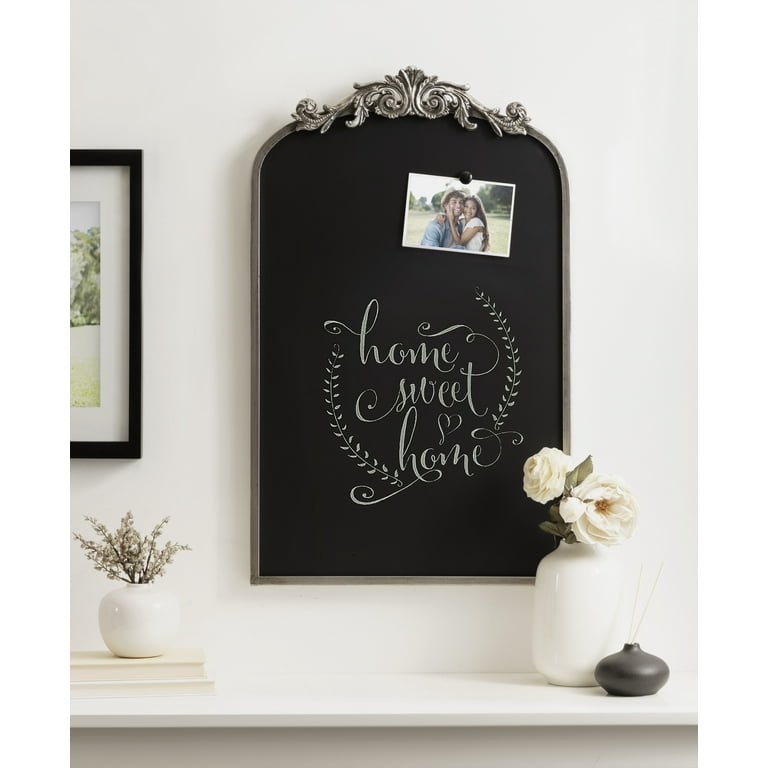 BizChair Rustic Brown Magnetic A-Frame Chalkboard Deluxe Set / 8