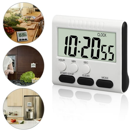 TSV Digital Kitchen Timer, Strong Magnet Back, Loud Alarm, Big Digit Display Clock, Retractable Stand and Hook for hanging, Count-Up & Count Down for Cooking Baking Sports Games