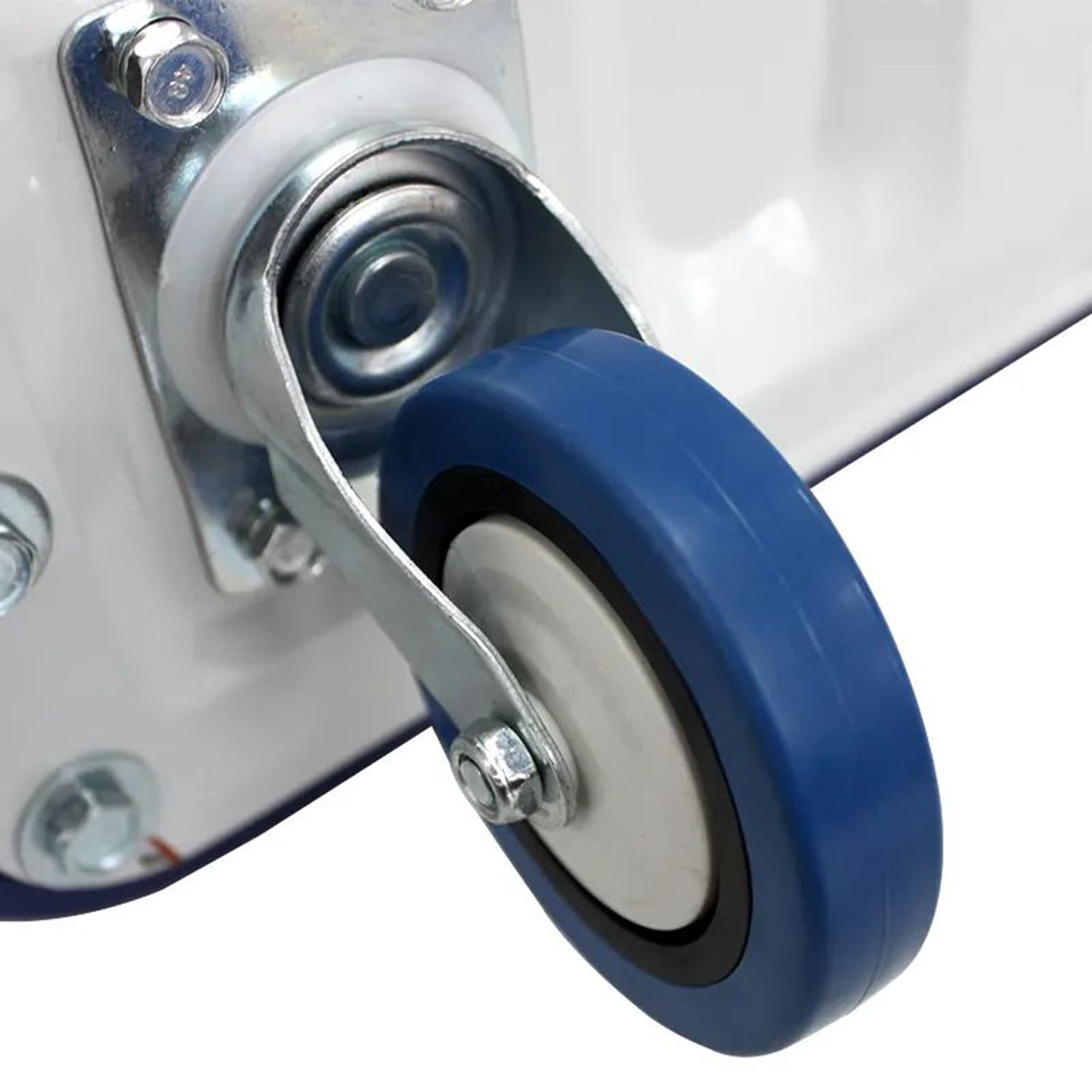 Platform Truck, 330 lbs, High-Strength, Flatbed Design, Rolling, Push Handle, Blue Color