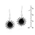 thumbnail image 4 of Sunshine Daisy Sunflowers Black Onyx Inlays .925 Sterling Silver Earrings, 4 of 5