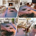 thumbnail image 6 of Summer Beach Sunset Landscape Living Room Rugs 5'x7', Coastal Ocean Palm Tree Cloud Sky Wave Low Pile Throw Large Area Rugs Non-Slip Sturdy Edge Binding Carpet for Dining Room Bedside Kitchen, 6 of 9