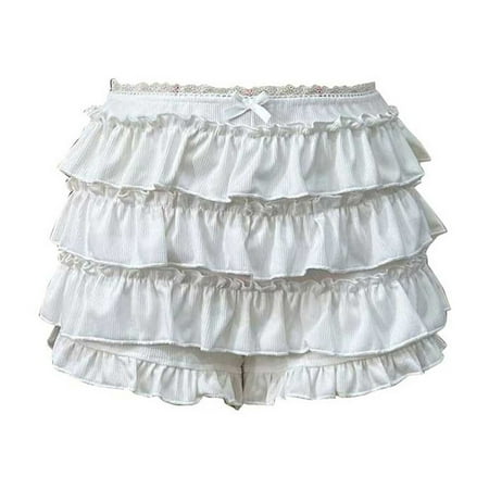 Sanbonepd Overall Shorts for Women with Pockets Women Girl s Sexy Boyshorts Ruffle Shorts Cute Lace Pumpkin Pants Layered Bottoms Lolita Fairy Sweet Pettipants