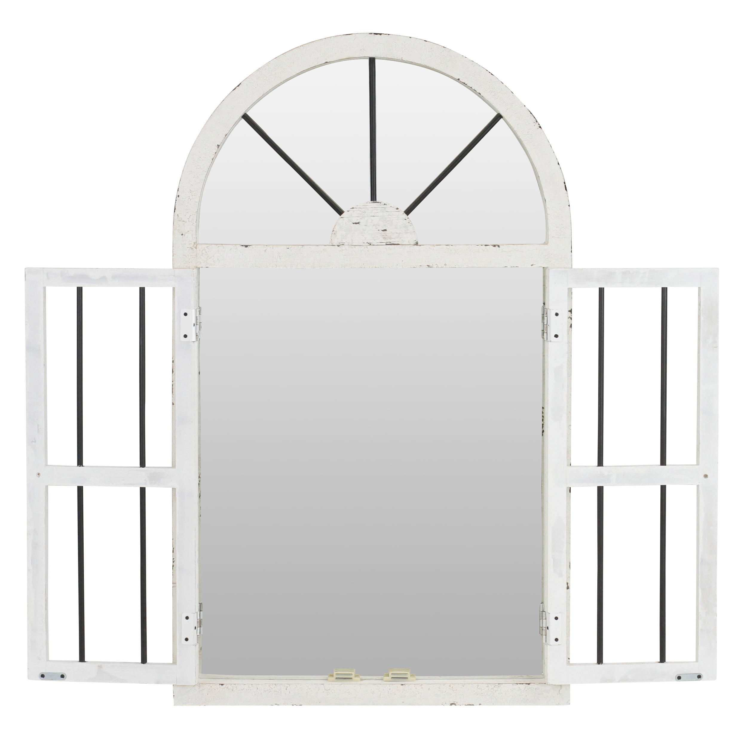 Arched Window Wall Mirror White 42" x 25" by Aspire