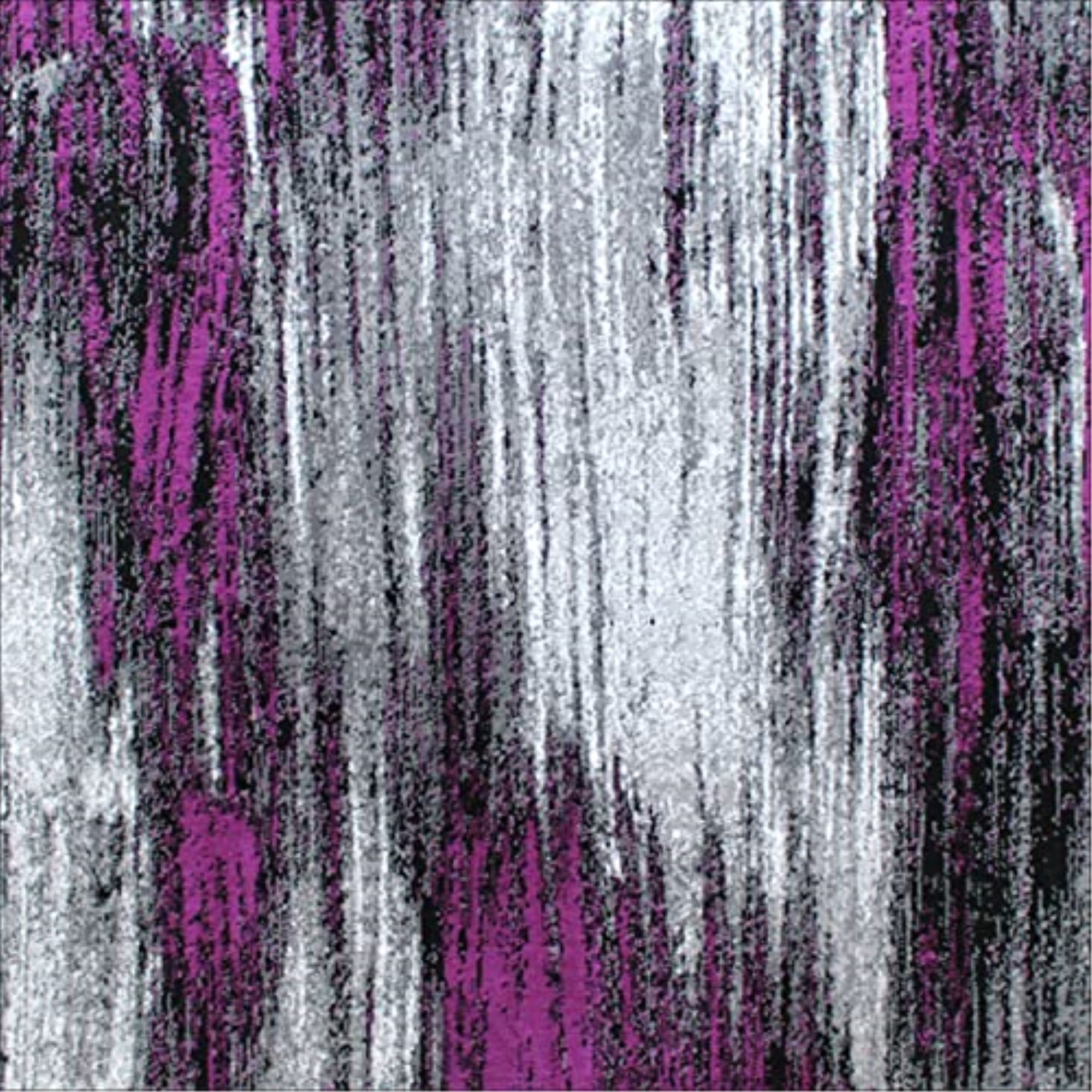 Flash Furniture Rylan Rectangular Contemporary Grey, Purple Area Rug, 6' x 9'