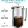 thumbnail image 2 of Belwares Stainless Steel French Coffee Press, with Double Wall and Extra Filters 34oz, 2 of 8