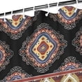 thumbnail image 3 of Black Boho Oriental Flowers and Paisleys Pattern Shower Curtain 72"x84" ,Bathroom Decorative Shower Curtains Set with 12 Hooks,Modern Waterproof Washable Shower Curtain, 3 of 6