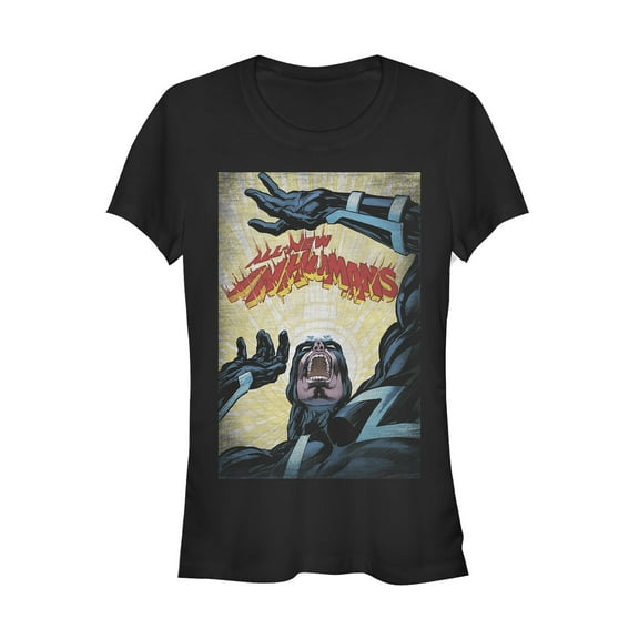 Junior's Marvel Inhumans Bolt Flame Graphic Tee Black Small