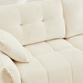 thumbnail image 6 of Chenille Small Loveseat Sofa, Mid Modern Century Love Seat Couches with 2 Pillows for Living Room, Lounge, Office, White, 6 of 8