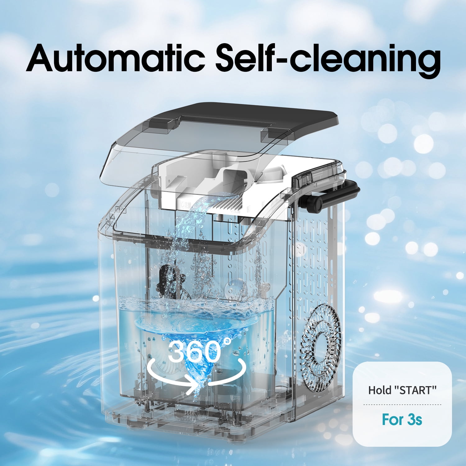 VECYS Nugget Ice Maker, 34LBS/Day Countertop Ice Machine, Self-Cleaning Portable Pellet Ice Maker, Chewable Sonic Ice for Home, Office, Bar