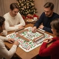 thumbnail image 3 of vlrwzc Christmas Theme Mahjong Mat, Anti-Slip Noise Reduction Game Table Cover for Tile Games, Cards, Board Games, 31.5 x 31.5 in, Red Berry Design, 1 Pack, 3 of 7