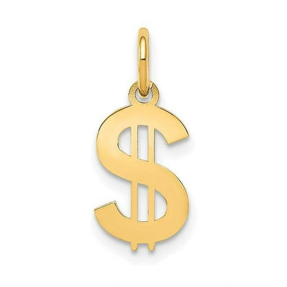 Finest Gold 14K Polished Dollar Sign Charm