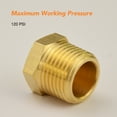 thumbnail image 4 of (6 Pack) 3/8 Inch NPT Male Brass Pipe Plug, Brass Outer Hex Thread Socket Pipe Fitting Plug, 4 of 6