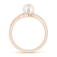 thumbnail image 2 of ANGARA Freshwater Cultured Pearl Ring with Bypass Shank in 14K Rose Gold for Women | June Birthstone, Birthday, Anniversary, Jewelry Gift for Women | Pearl Ring, 2 of 9