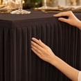 thumbnail image 6 of 4FT Rectangular Polyester Tablecloth with Pleated Skirt, Wrinkle Resistant Table Cover for 120x60x75cm Tables, Elegant Drop Design for Banquet & Event Decor, 6 of 6