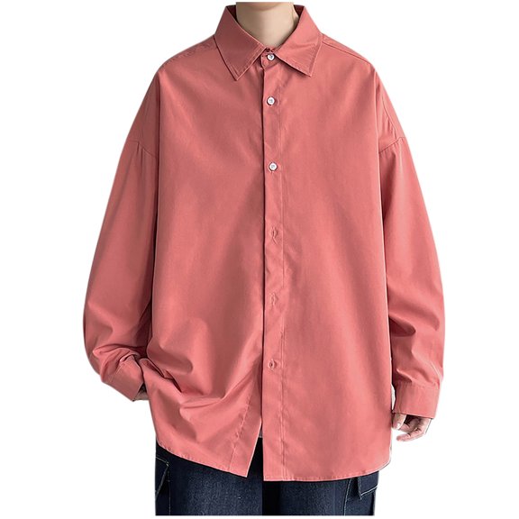 Lzobxe Mens Shirts Dress Long Sleeve Button down Casual Solid Formal Business Shirt,Size M-5XL