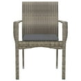 thumbnail image 3 of vidaXL Garden Chairs with Cushions 4 pcs Poly Rattan Grey, 3 of 5
