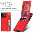 thumbnail image 6 of Crossbody Phone Case for iPhone 12 Mini Case with Card Holder for Women,iPhone 12 Mini Case Wallet with Strap Lanyard for Men,PU Leather Magnetic Clasp with Kickstand 5.4", Red, 6 of 16