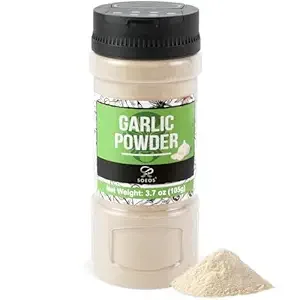 Soeos Garlic Powder (3.7 oz) – Pure Garlic Seasoning for Cooking, Marinades, Soups & Meats, No Additives