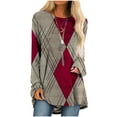 thumbnail image 2 of New Trendy!Homenesgenics Plus Size Womens Clothes Women Fashion Casual Socket Geometry Printed Long Sleeve Round-Neck Tops, 2 of 5