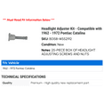 thumbnail image 2 of Headlight Adjuster Kit - Compatible with 1962 - 1972 Pontiac Catalina 1963 1964 1965 1966 1967 1968 1969 1970 1971, 2 of 2