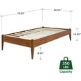 thumbnail image 3 of Twin Size | Dinkee 40x77x15in Signature Bed Frame Without Headboard, Multiple Style, Acacia Wood, Caramel, 3 of 7