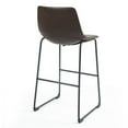 thumbnail image 6 of Set of 2 Adan Iron Frame Dark Brown Faux Leather Bar Stool, 6 of 9