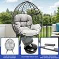 thumbnail image 2 of Uforic Oversized Egg Chair with Stand, Wicker Hanging Basket Chair for Indoor & Outdoor, 350lbs Capacity, Grey, 2 of 9