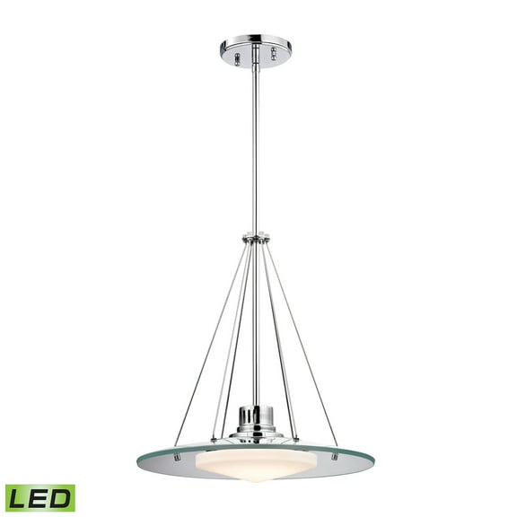 Elk Home 15.75-Inch Wide Tribune Pendant, Modern/Contemporary, Chrome
