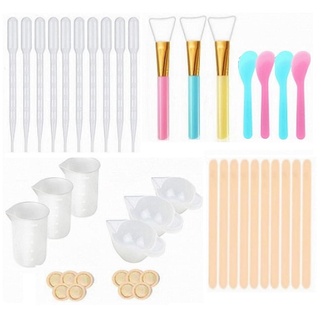Kit de Vasos Medidores Reutilizables, Kit de de Herramientas de Resina, Pipetas de Transferencia, Varillas para , Herramientas de F , 43 piezas BLESIY Tazas de mezcla de resina