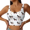 thumbnail image 1 of Fotbe Dachshund On A Skateboard Sujetador Deportivo Largo sin Aros para Mujer con Almohadillas y Soporte Medio, Transpirable y Absorbente, Camiseta Tipo Chaleco o Tank Top-Medium, 1 of 8