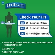 FitRight Bariatric Adult Incontinence Briefs, Diapers with Tabs, Super Absorbent, 4XL, 65in to 94in, 32 Count