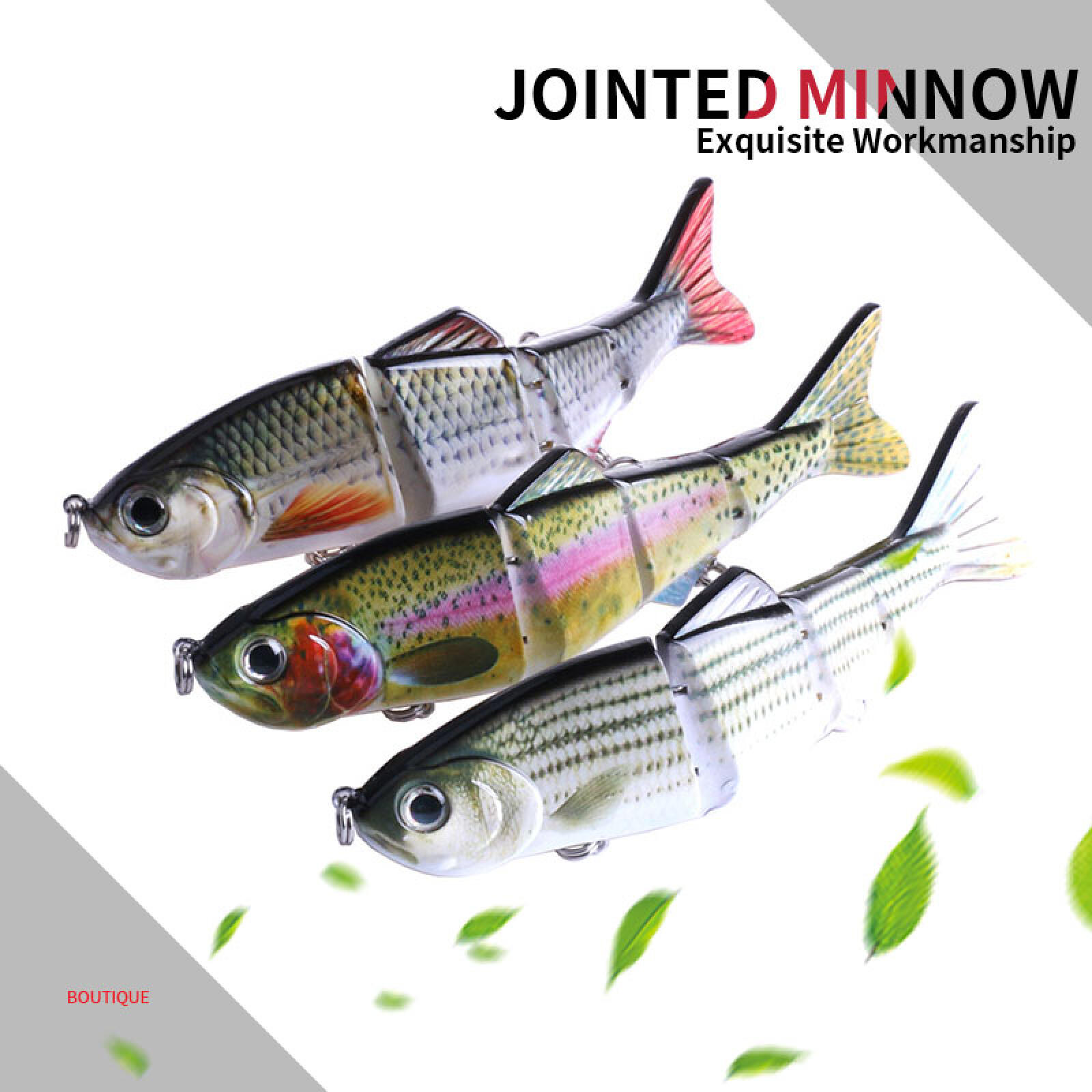 HENGJIA Fishing Lures, 3pcs Large Multi Jointed Fish Fishing Kits Slow Sinking Lifelike Swimbait Freshwater and Saltwater for Trout Bass Lures, 5.9"/1.31oz