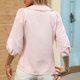 thumbnail image 4 of mfyjkho Tops Para Hacer Ejercicio, Camiseta Informal De Mujer Con Cuello En V, Mangas Abullonadas, Capucha, Rayas, Manga 3/4 Tops Para Hacer Ejercicio L, 4 of 8