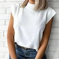 thumbnail image 3 of Lixiuxyad Loose Casual Round Neck Solid Color Short Sleeved T Shirt For Women Trendy Flowy,White XXL, 3 of 6