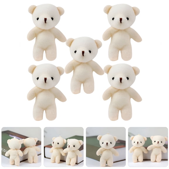 CYFW Mini Plush Bears,5Pcs Bear Bulk Plush Stuffed Animals Tiny Soft Bear Doll Present Stuffers for Graduation Birthday Baby Shower Party Favor