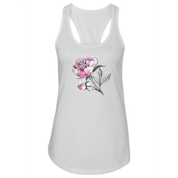 Pink Peony Flower Design. Tank Women -Image by Shutterstock, Female x-Large
