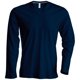 thumbnail image 1 of Kariban - Camiseta Básica entallada con cuello de pico o V de manga larga - 100% algodón primera  extra suave (Azul marino), 1 of 1