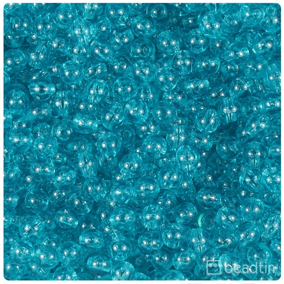 BeadTin Turquoise Transparent 6mm Round Craft Beads (500pcs)