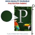 thumbnail image 5 of America Forever Tropical Bird Summer Monogram Garden Flag Letter P 12.5 x 18 inches Parrot Toucan Palm Leaves Double Sided Vertical Outdoor Yard Lawn Decorative Coastal Garden Flag, 5 of 5