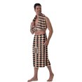 thumbnail image 2 of Colevkie Men's 2 Pieces Wearable Bath Towel Set Bath Skirt & Towel Soft Quick Drying Absorbent Beach Towel Bathroom Towel Spa Hotel Sauna Portable Printed Retro Style Pattern, 2 of 7