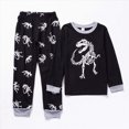 thumbnail image 4 of Gibobby Toddler Boys Pajamas Boys Clothes Sets Cartoon Print Long Sleeve Top Pants Matching Pajamas Pajamas Loungewear Boys Pajamas Toddler Boys Clothes,Black,Size 2-3 Years, 4 of 4
