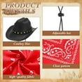 thumbnail image 3 of Porch Goose Cowboy Outfit – Western Hat & Bandana Set for 17"/23" Lawn Goose Decor (Black, Red), 3 of 6