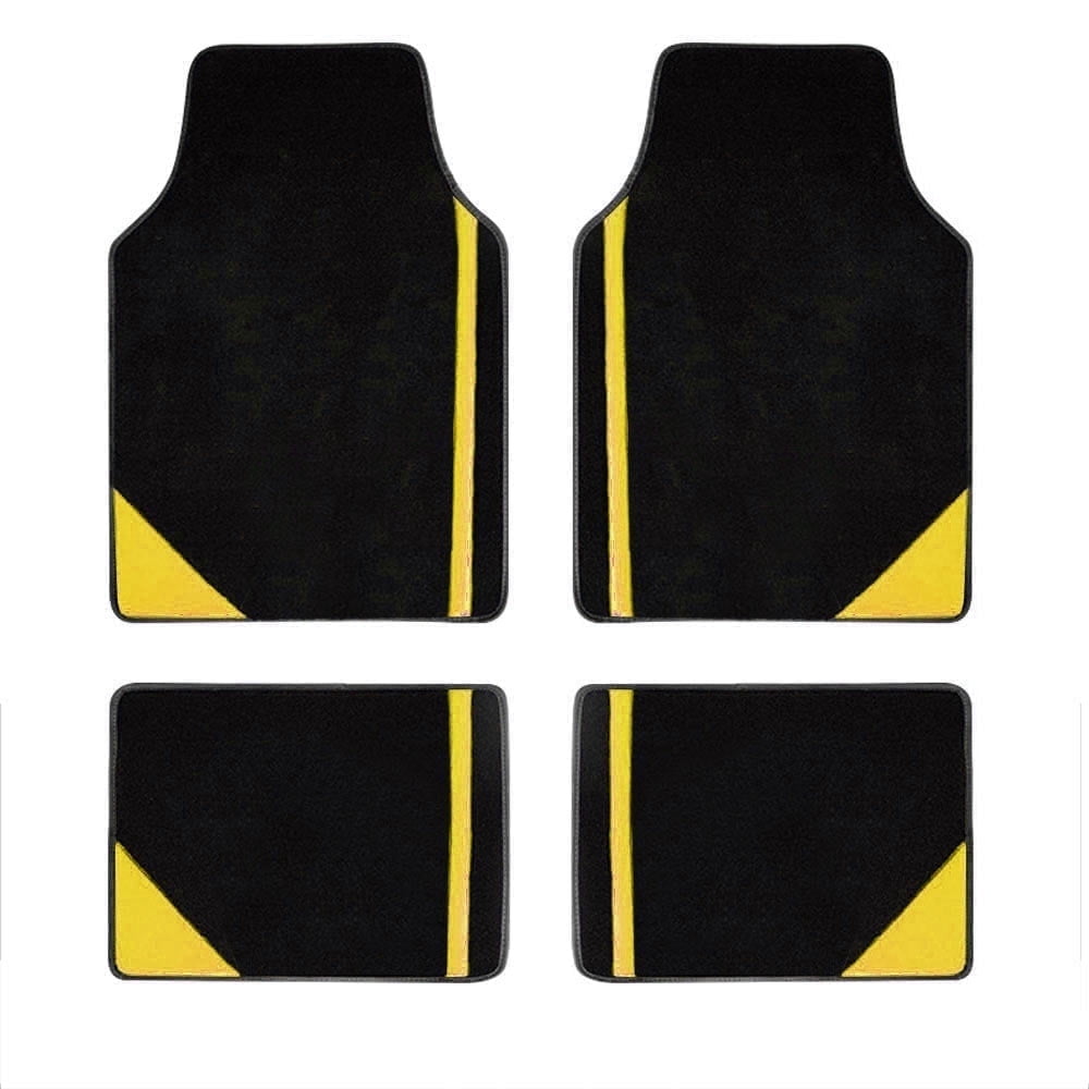 Tuqiang Car floor mats for Toyota for 4Runner Hybrid Plush-tread floor mats Suede Black and yellow