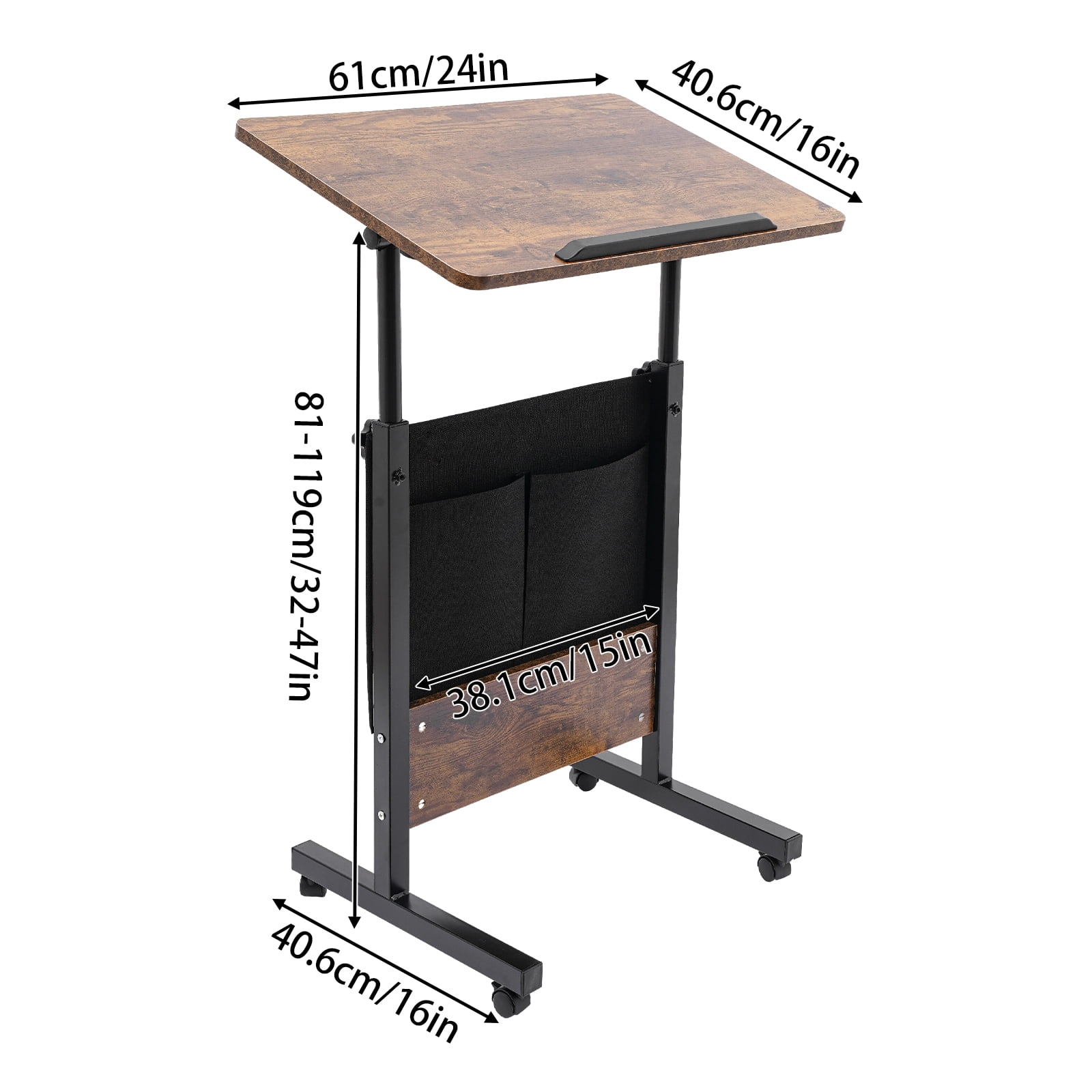 Rolling Computer Stand for Presentation Podium,Mobile Standing Computer Desk